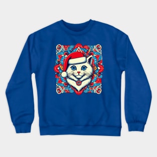 Cat with hat, Christmas Crewneck Sweatshirt